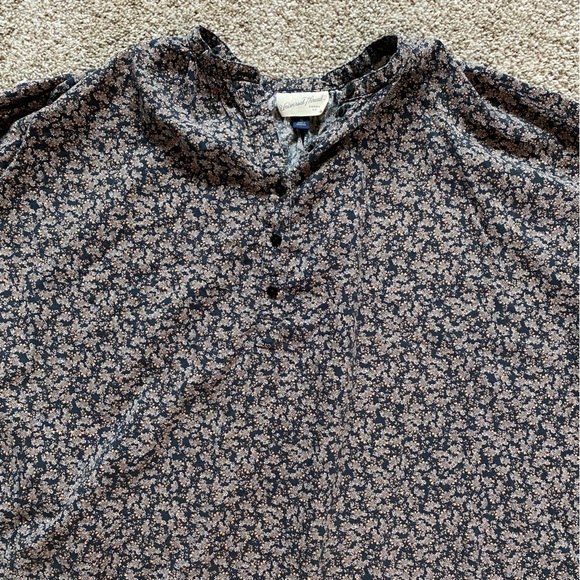 Universal Thread Blouse, XL, Ditsy Floral Oversized Boxy Boho Poet Sleeve Muted - Picture 3 of 9